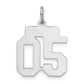 Sterling Silver Small Polished Number 05 with Top Charm