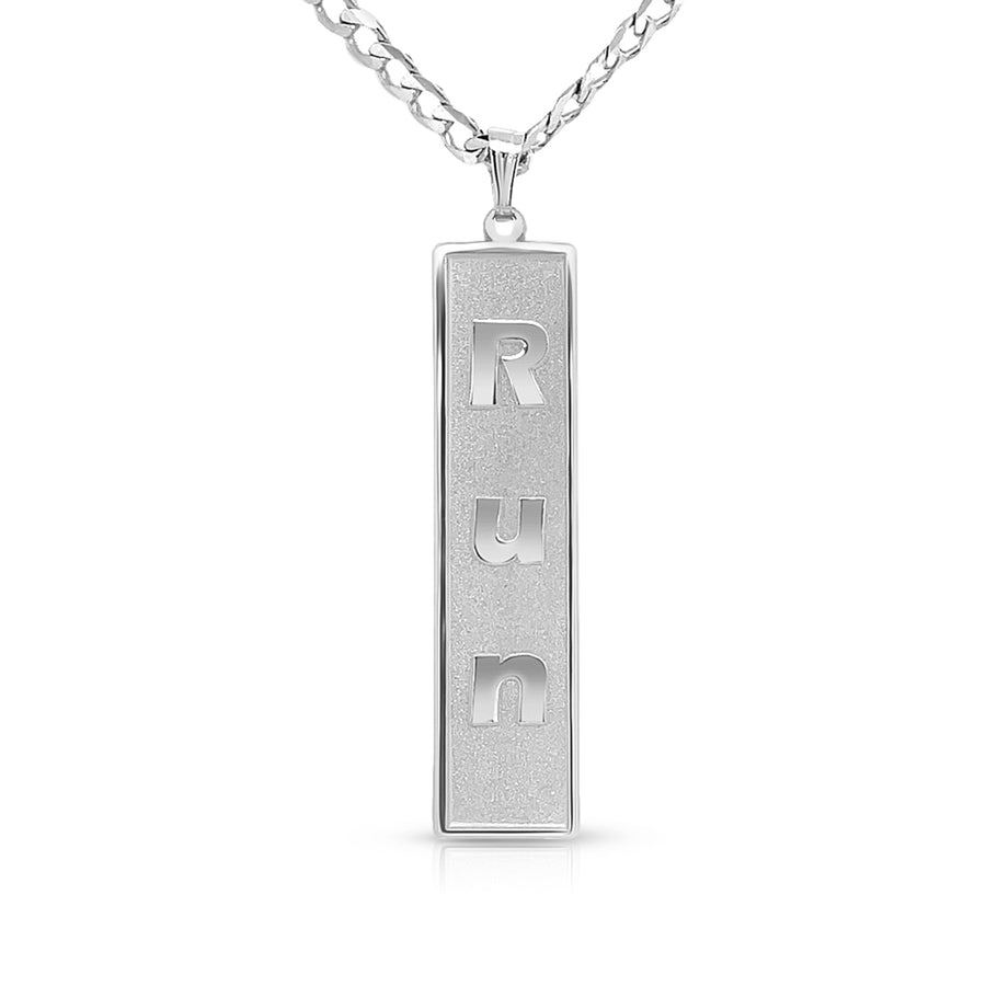 Run Bar Pendant, Sterling Silver