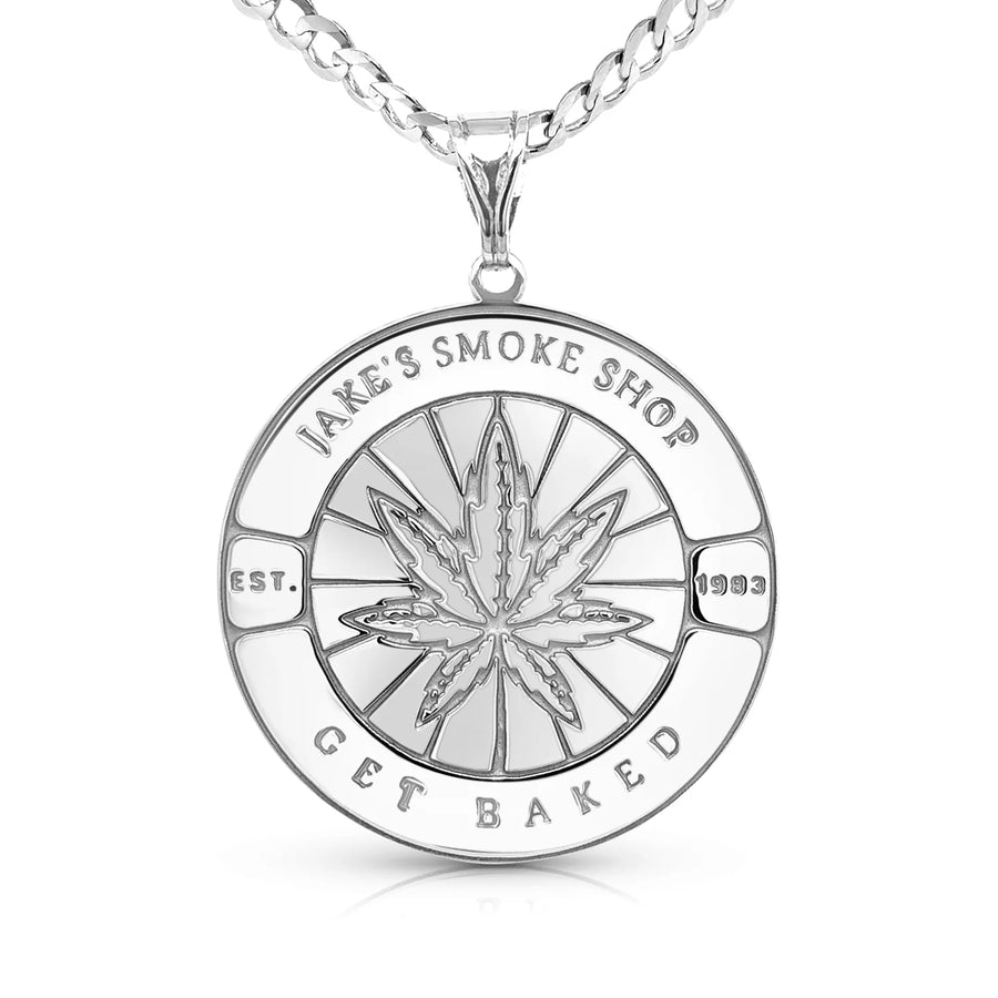 Smoke Shop Logo Pendant, Sterling Silver