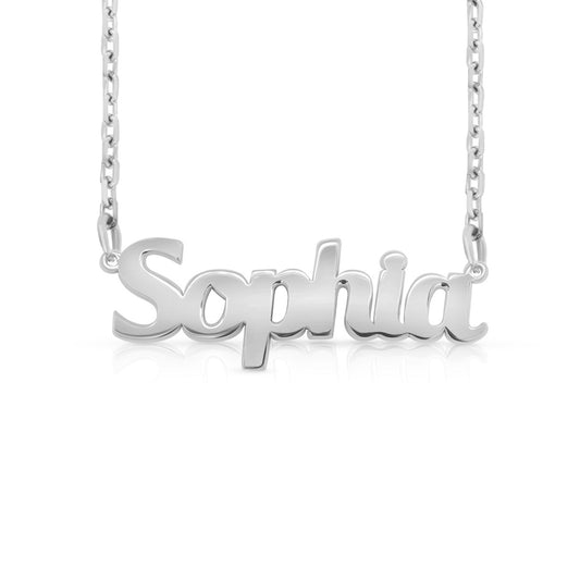 Sterling Silver "Sophia" Style Nameplate