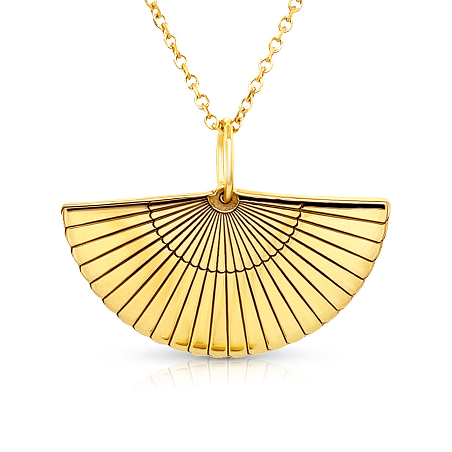 Spanish Fan Pendant, 14K Yellow Gold