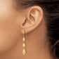 14k Puff Diamond-cut Teardrop Dangle Earrings