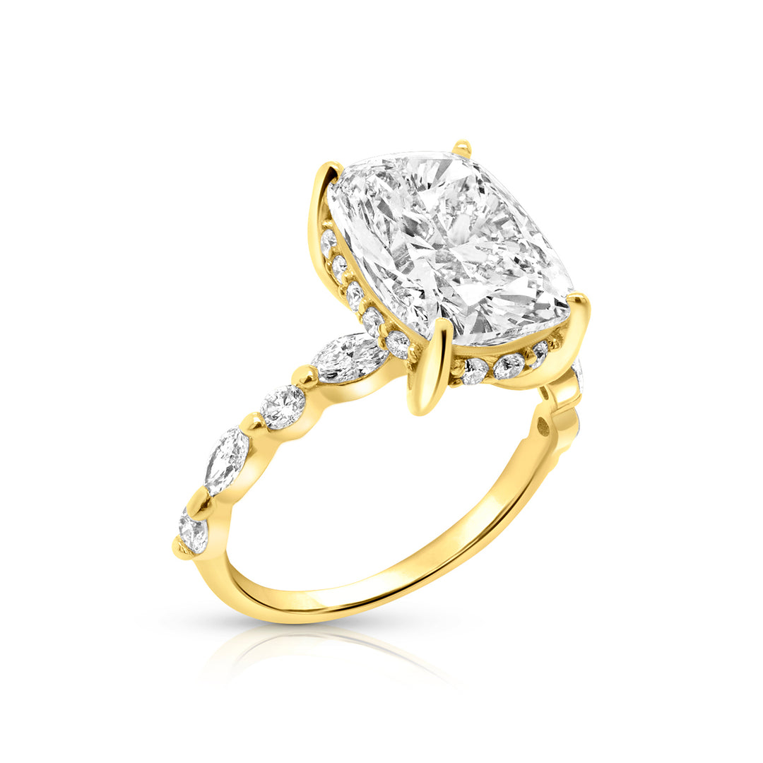 A image showing the final presentation of the 14 Karat Hidden Halo Lab Grown Diamond Engagement Ring