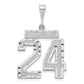 14kw Small Brushed Diamond-cut Number 24 Charm