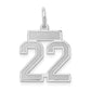 14kw Small Satin Number 22 Charm
