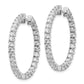 14 Karat White Gold 3ct Diamond 35mm Hinged Hoop Earrings