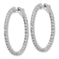 True Origin White Gold 2 carat Lab Grown Diamond VS/SI D E F Safety Clasp In and Out Hoop Earrings