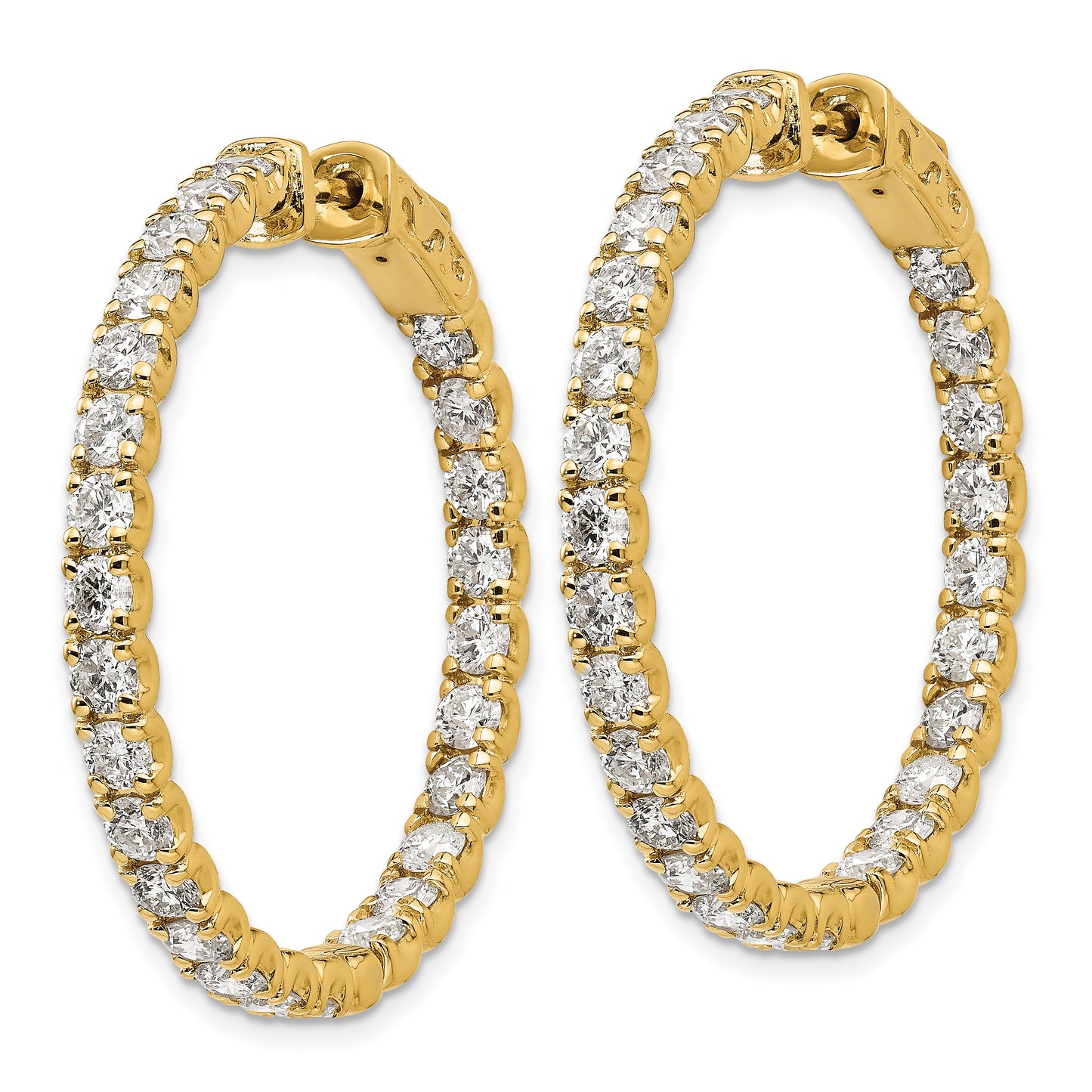 True Origin 4 7/8 carat Lab Grown Diamond VS/SI D E F Safety Clasp In and Out Hoop Earrings