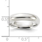 Lady's Sterling Silver White Plain Wedding Band