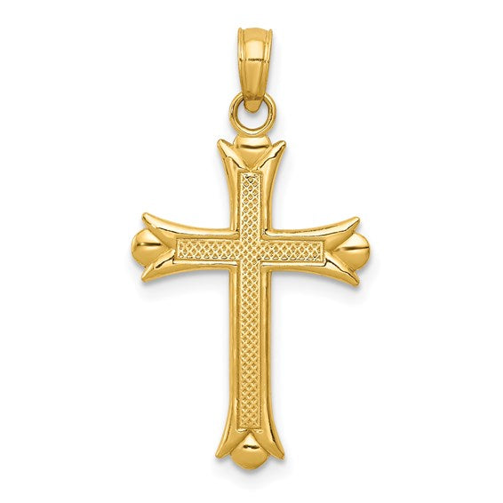 14 Karat Yellow Gold Small Cross Charm Pendant