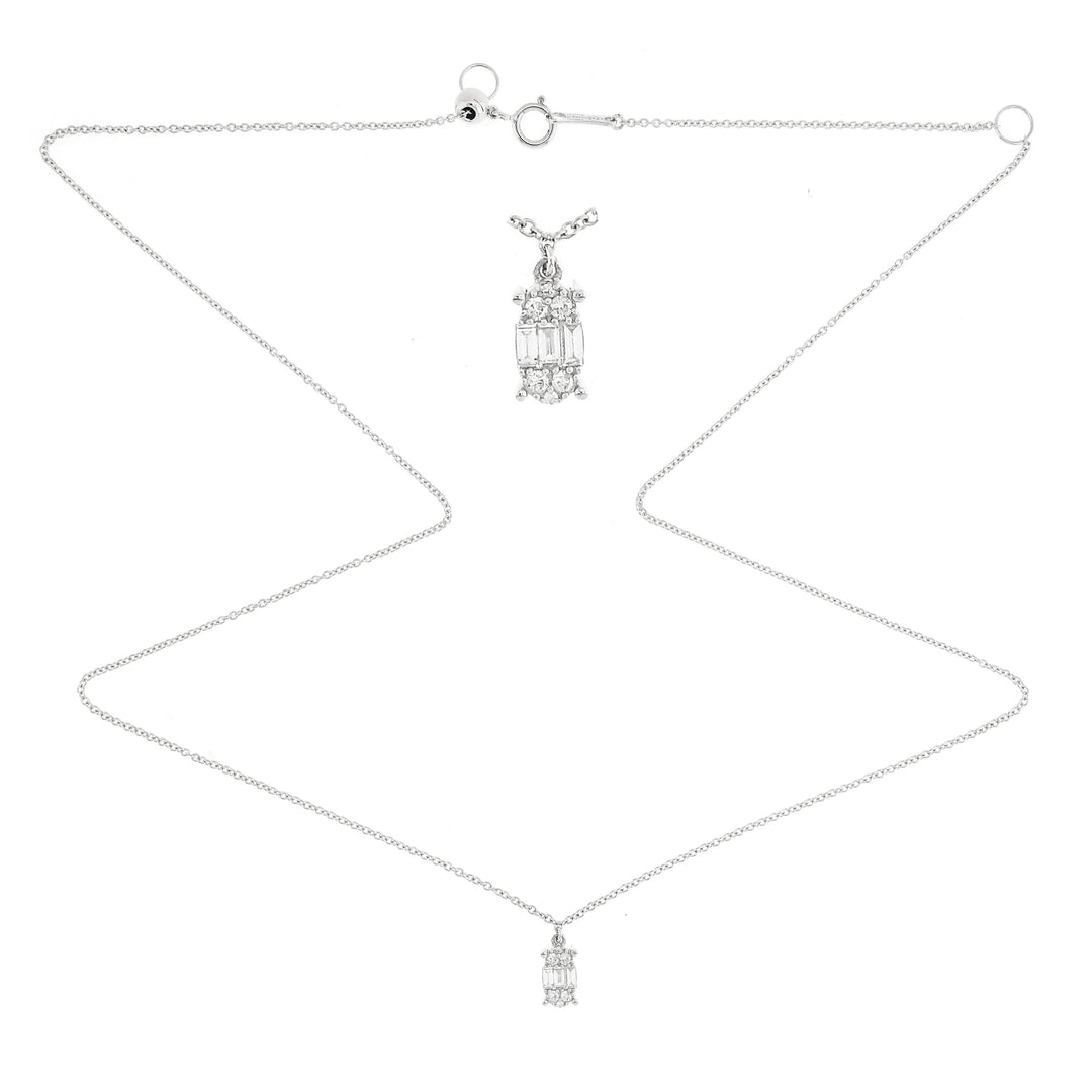 18 Karat White Gold Diamond Drop Pendant