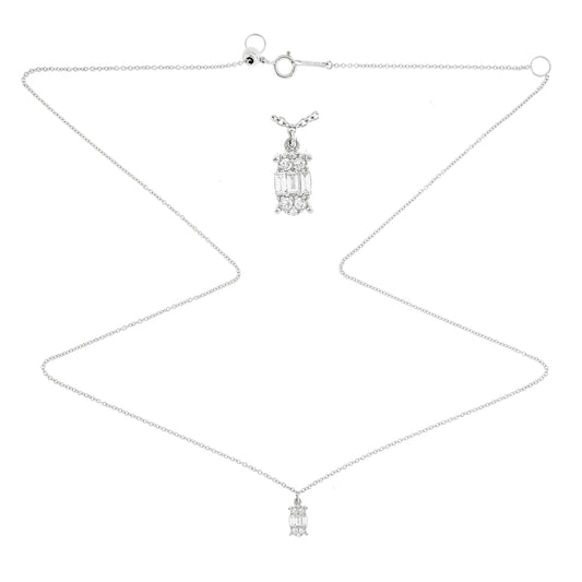 18 Karat White Gold Diamond Drop Pendant