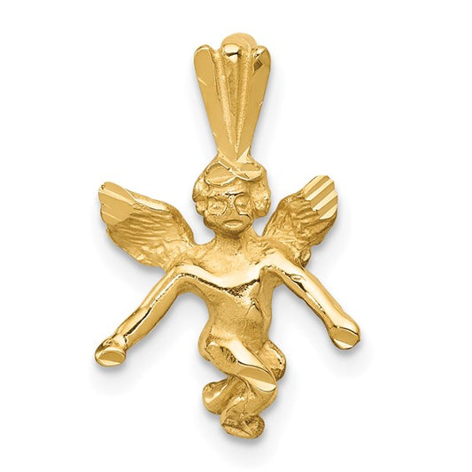 14 Karat Yellow Gold Angel Charm Pendant