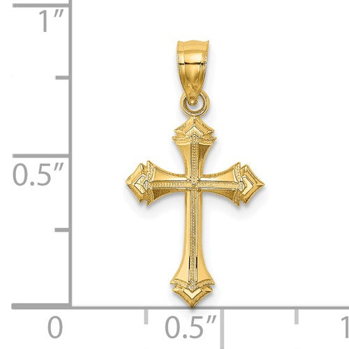 14 Karat Yellow Gold Small Cross Charm Pendant