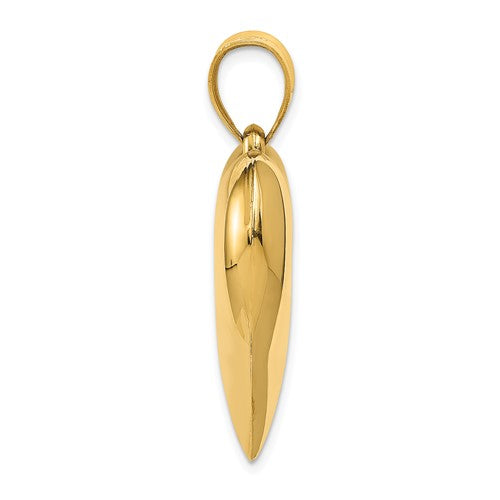 14 Karat Yellow Gold Heart Charm Pendant