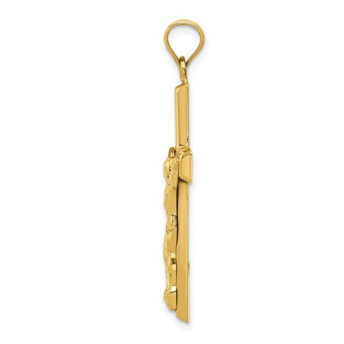 14 Karat Yellow Gold Cross Charm Pendant
