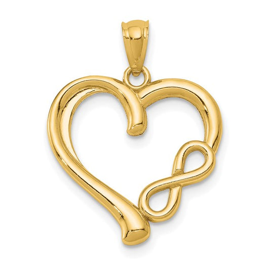 14 Karat Yellow Gold Heart Charm Pendant