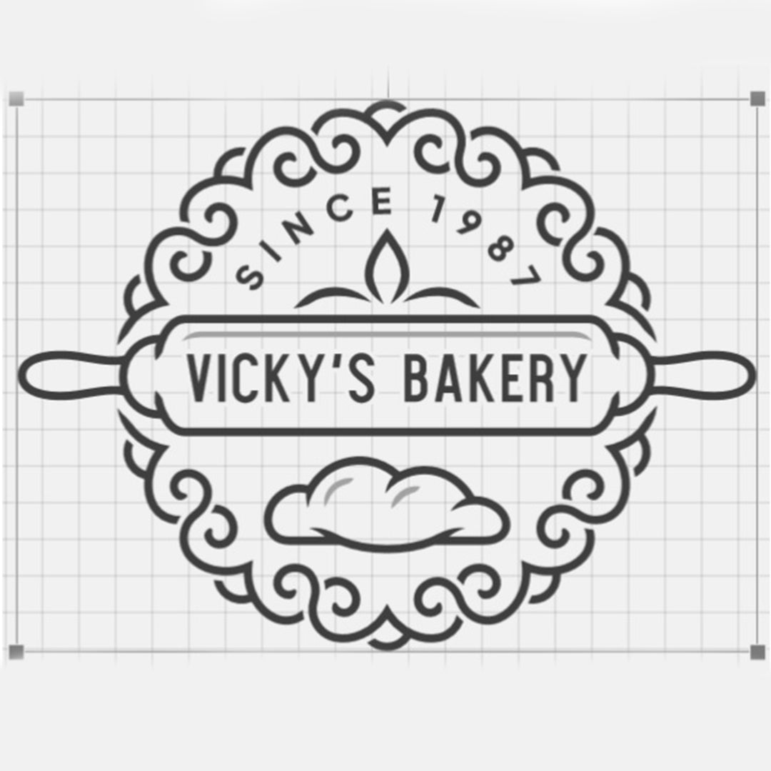 Original bakery business logo supplied by the client to be reproduced as a custom 14kt yellow gold pendant — AJ's Jewelry Queens NY