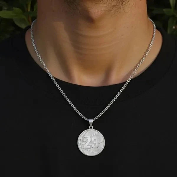 Personalized Basketball Charm Pendant with Number