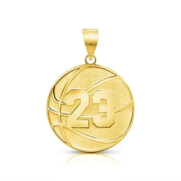 Personalized Basketball Charm Pendant with Number