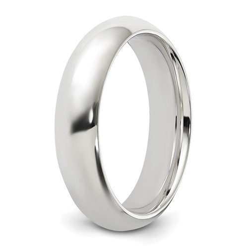 Lady's Sterling Silver White Plain Wedding Band