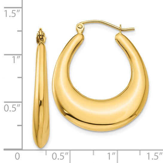 14 Karat Yellow Gold Polished Small Hoop Earrings
