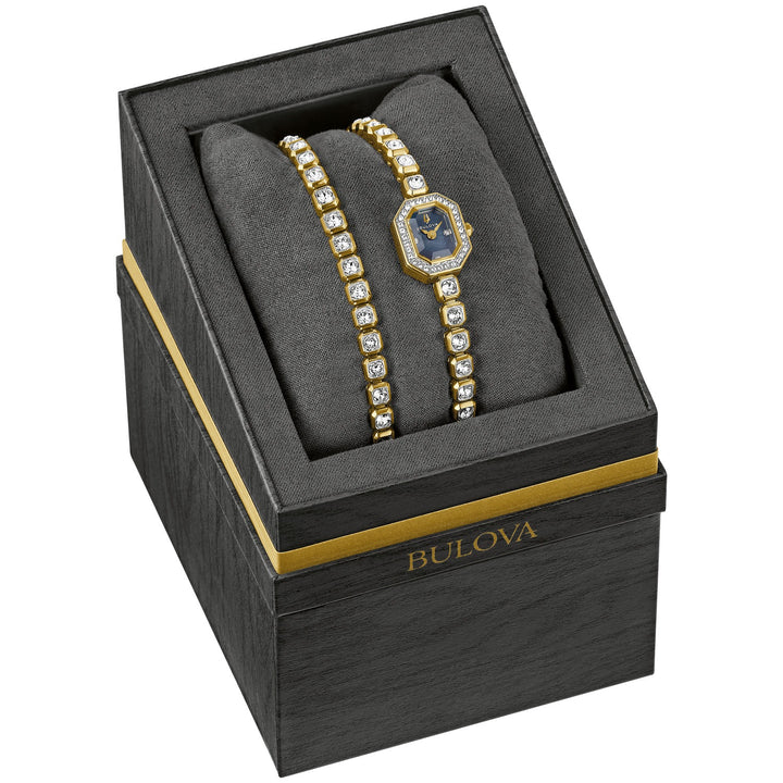 Bulova Crystal Box Set women's watch 98X143 in its Bulova box set presentation case