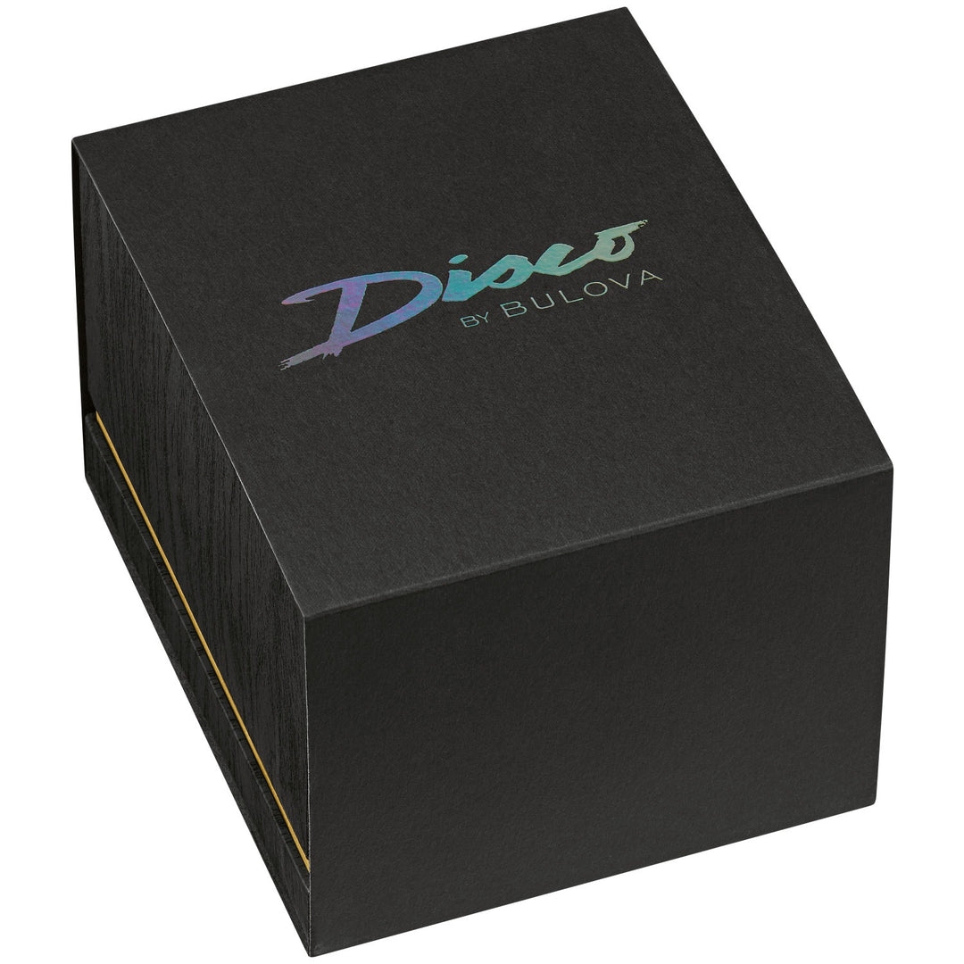 Bulova Disco men's watch 96B485 in its Bulova presentation box