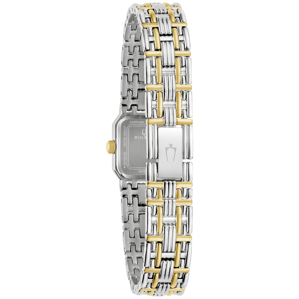 Case back of the Bulova Goddess of Time Sophia women's watch, 98P237