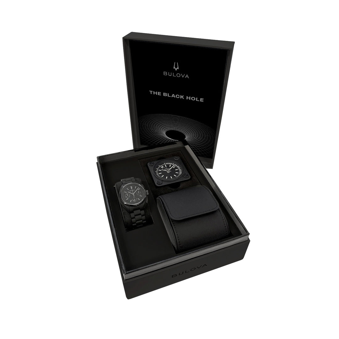 Bulova Lunar Pilot Black Hole men's watch 98A335 in its Bulova presentation box