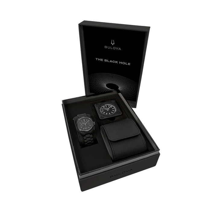 Bulova Lunar Pilot Black Hole men's watch 98A335 in its Bulova presentation box