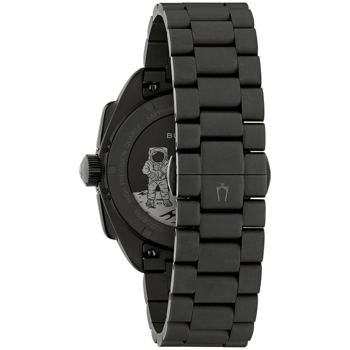 Case back of the Bulova Lunar Pilot Black Hole men's watch, 98A335