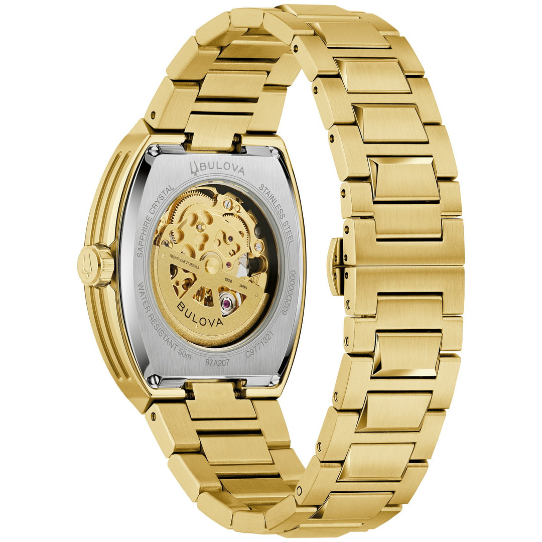 Case back of the Bulova Maquina men's watch, 97A207