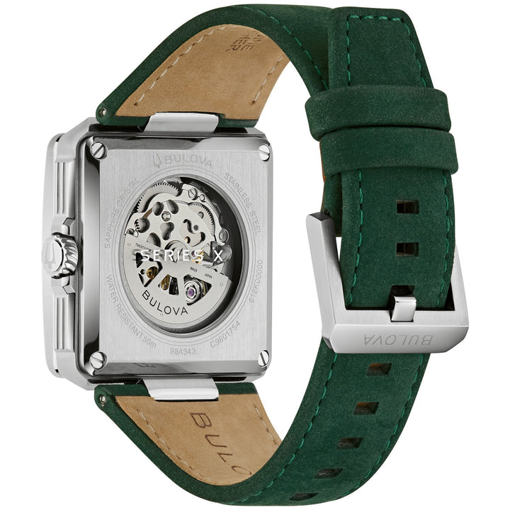 Case back of the Bulova Series X men's watch, 98A343