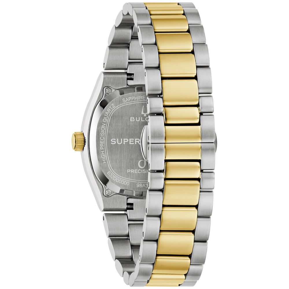 Case back of the Bulova Super Seville Sodalite men's watch, 98A337