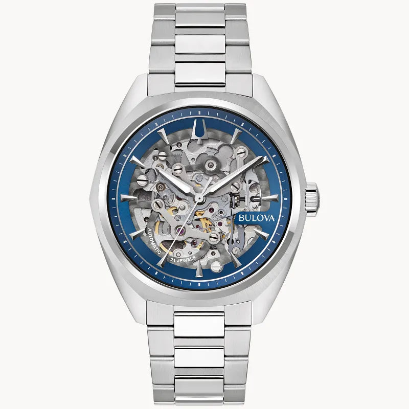 bulova silver dial dress watch Bulova Surveyor Two-Tone Dress Watch Silver