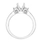 14 Karat White Gold 0.38ct Diamond Contemporary Semi-Mount Ring - Size 7
