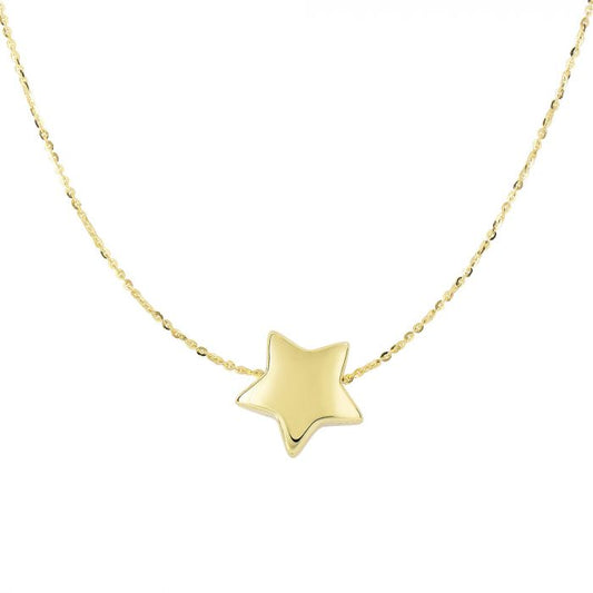 14 Karat Yellow Gold Star Necklace