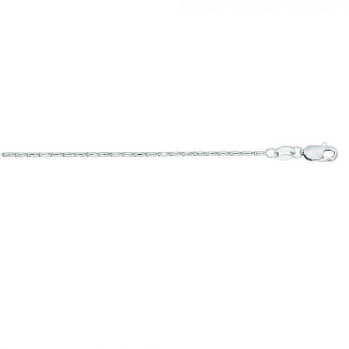 14 Karat White Gold Diamond Cut 0.9mm Lumina Link 20 inch Chain