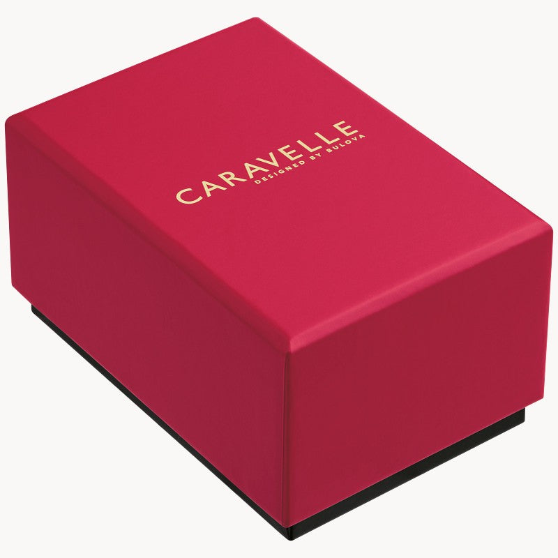 Caravelle Dress women's two-tone stainless steel bracelet watch 45M112 side view