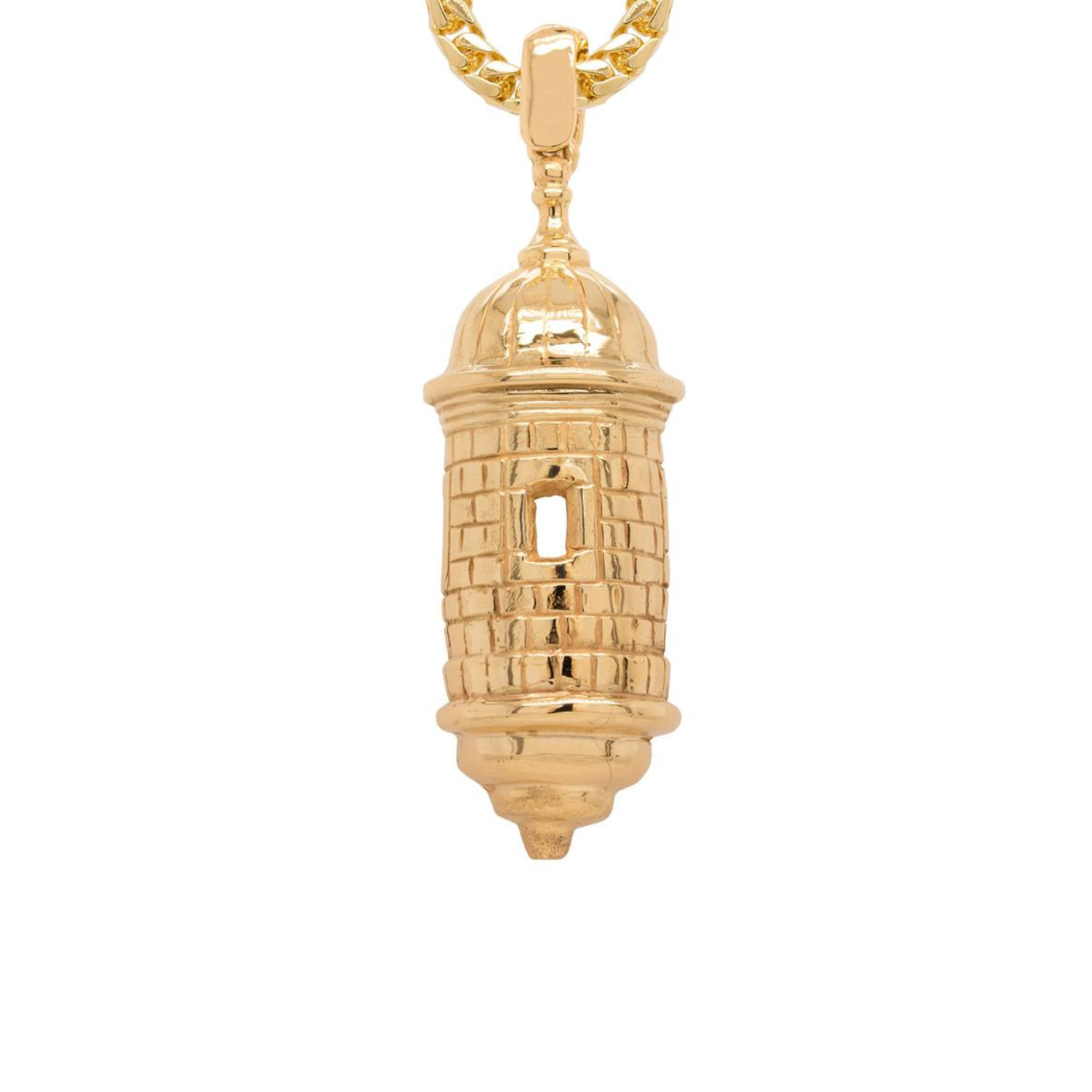 14 karat yellow gold Castillo San Felipe El Morro pendant custom wax carved jewelry mobile banner — AJ's Jewelry Ridgewood Queens NY