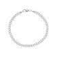 Ladies 14 Karat White Gold Cuban Bracelet