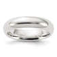 Lady's Sterling Silver White Plain Wedding Band