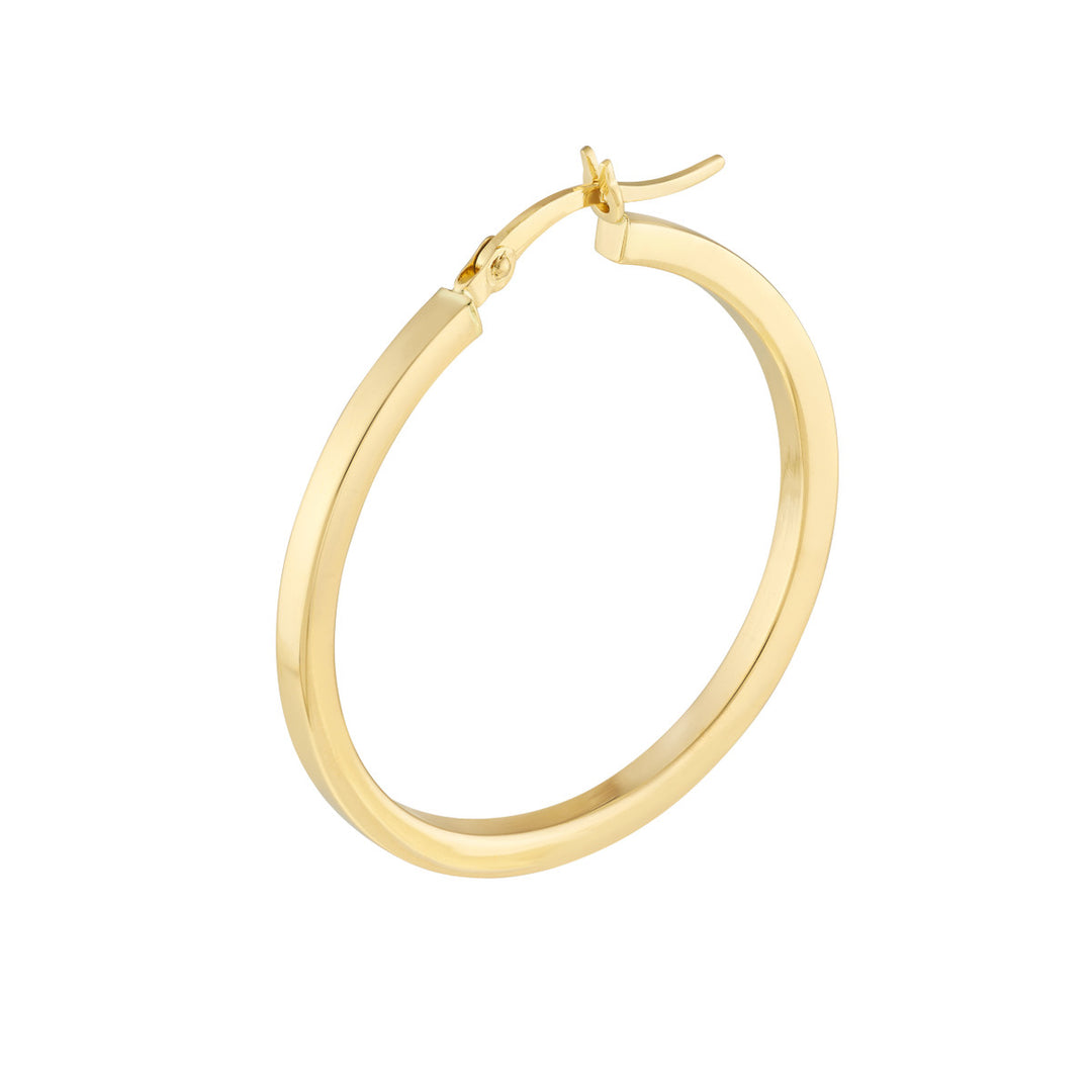 14 Karat Yellow Gold Polished Medium Hoop Earrings