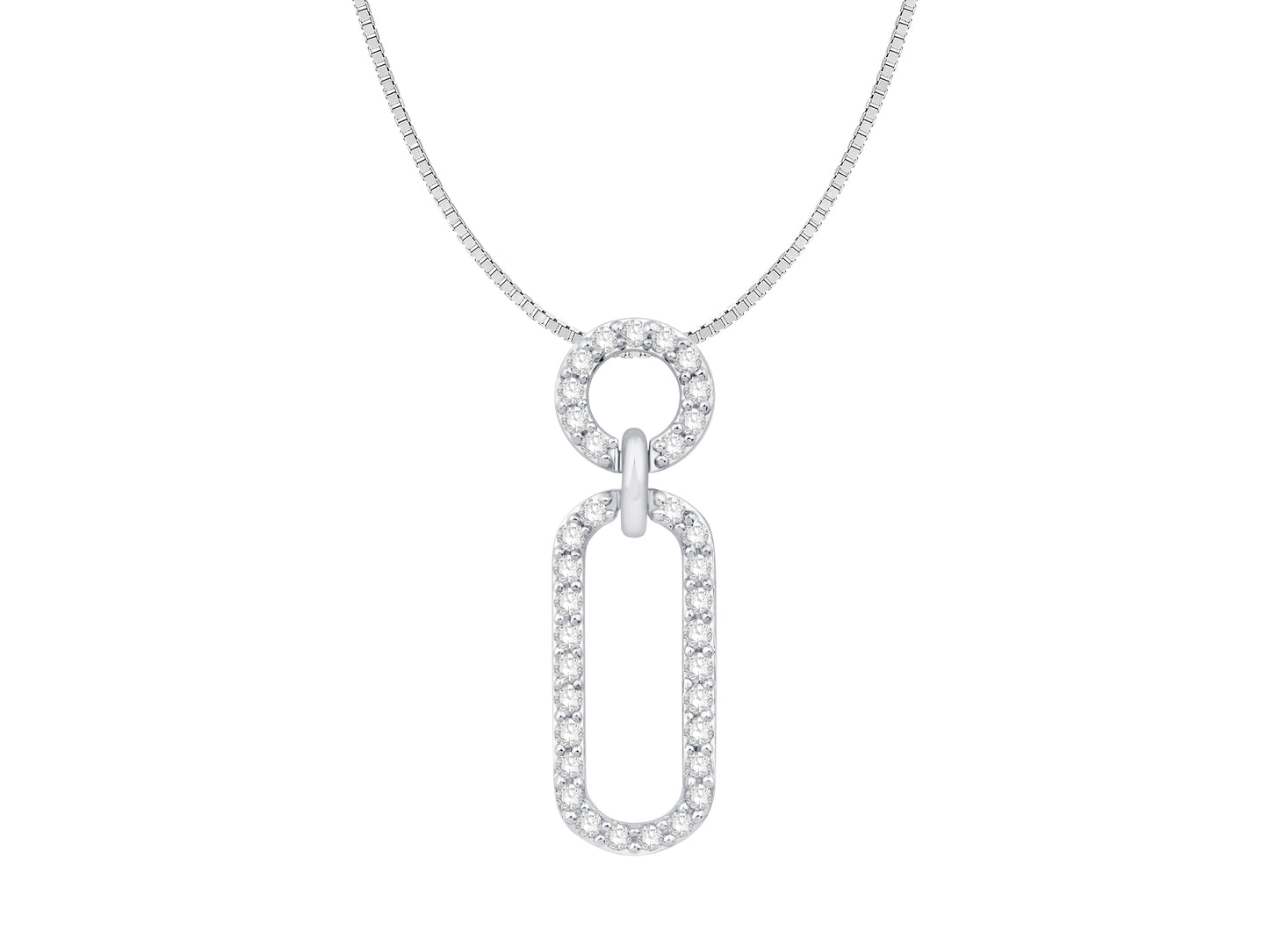 14 Karat White Gold Diamond Drop Pendant