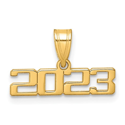 14 Karat Yellow Gold 2023 Graduation Charm Pendant