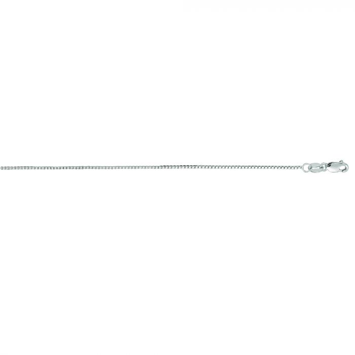 14 Karat White Gold Box Link Chain