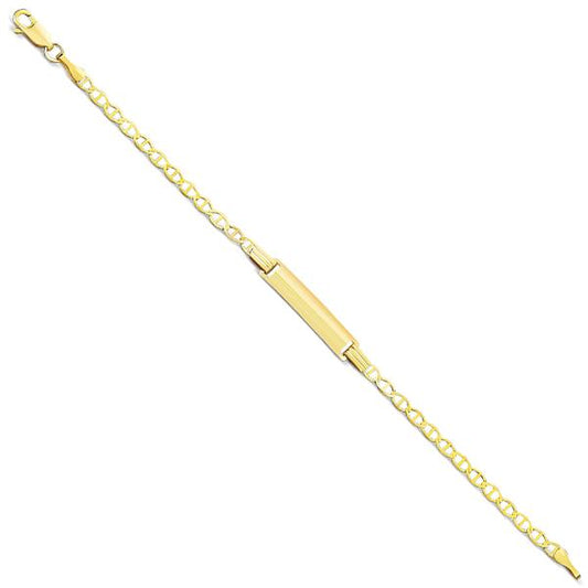 14 Karat Yellow Gold Baby Mariner ID Bracelet