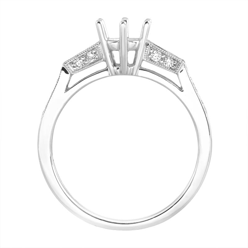Lady's 18 Karat White Gold 0.31ct Diamond Contemporary Semi-Mount Engagement Ring - Size 7