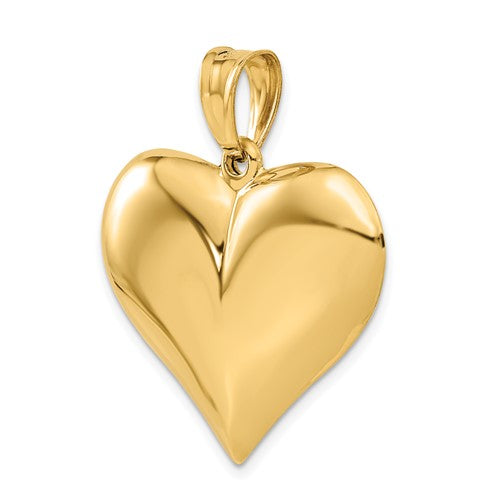 14 Karat Yellow Gold Heart Charm Pendant